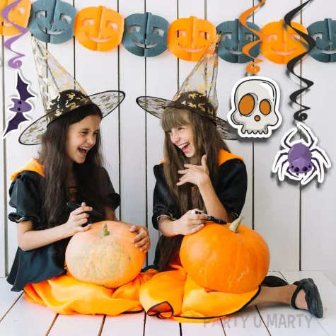 swiderki wiszace straszne halloween z pajakiem mix 6 szt