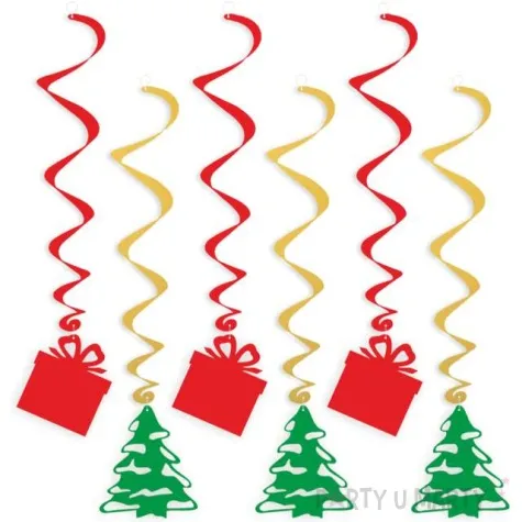 swiderki wiszace swiateczne prezenty czerwono zielone 6 szt