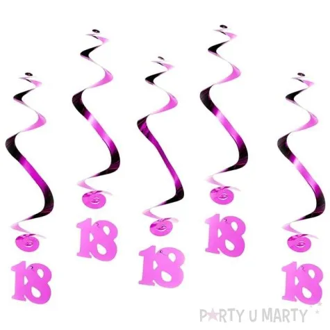 swiderki wiszace urodziny 18 pink shimmer amscan 5 szt