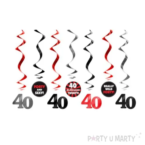 swiderki wiszace urodziny 40 partydeco 7 szt