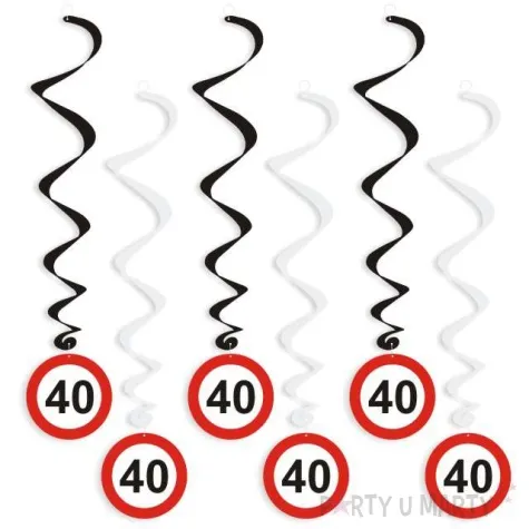 swiderki wiszace urodziny 40 traffic birthday 6 szt
