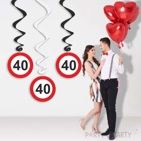 swiderki wiszace urodziny 40 traffic birthday 6 szt