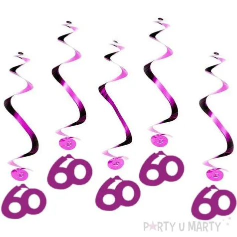 swiderki wiszace urodziny 60 pink shimmer amscan 5 szt