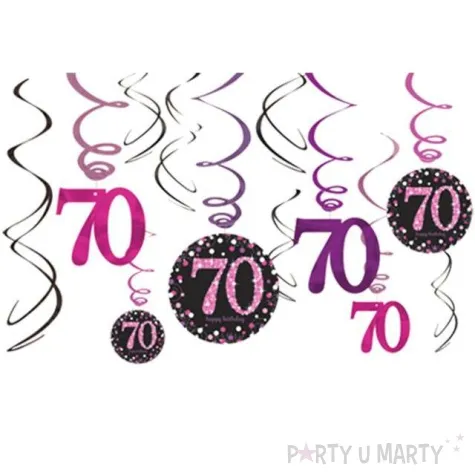 swiderki wiszace urodziny 70 pink celebration amscan 12 szt