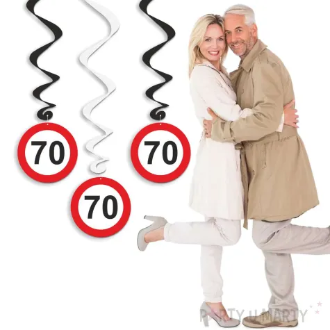 swiderki wiszace urodziny 70 traffic birthday 6 szt