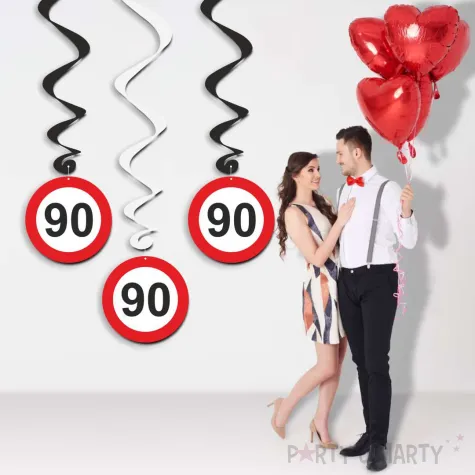 swiderki wiszace urodziny 90 traffic birthday 6 szt
