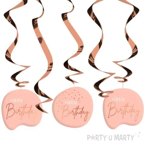 swiderki wiszace urodziny happy birthday elegant rozowe folat 5 szt