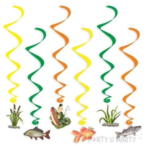 swiderki wiszace wedkarza i zlota rybka mix 6 szt