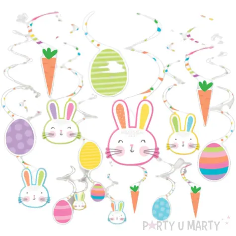 swiderki wiszace wielkanocne kroliczki amscan 30 szt