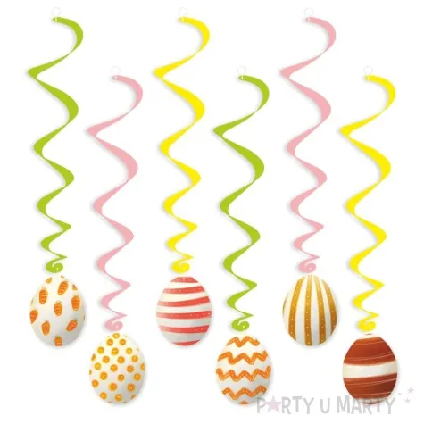 swiderki wiszace wielkanocne pisanki orange love 6 szt