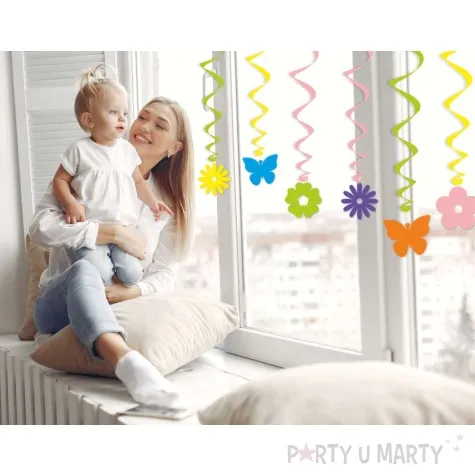 swiderki wiszace wiosna kwiatki i motylki 6 szt