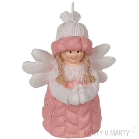 swieca aniol w sweterku rozowy ootb 100 mm