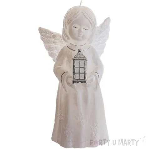 swieca aniolek betlejem z latarnia szary bartek candles 170 mm