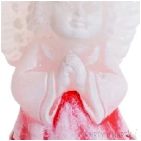 swieca aniolek swiateczny rozowo biala bartek candles 50 mm