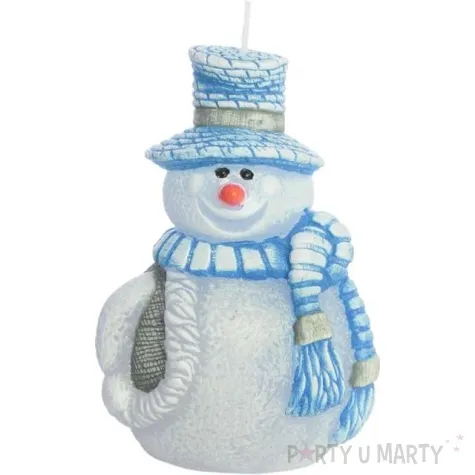 swieca balwanek w kapeluszu niebieski bartek candles 125 mm