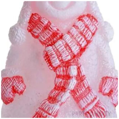 swieca balwanek w szaliku bialo czerwony bartek candles 130 mm