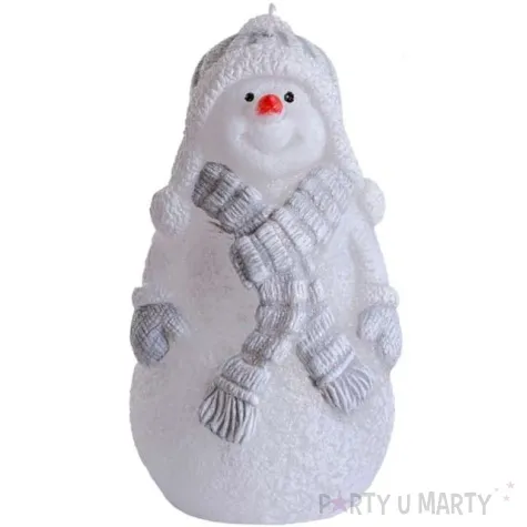 swieca balwanek w szaliku szary bartek candles 130 mm