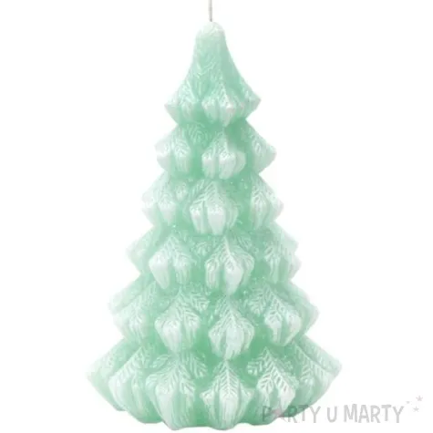 swieca choinka happy xmas pistacjowa bartek candles 100 150 mm