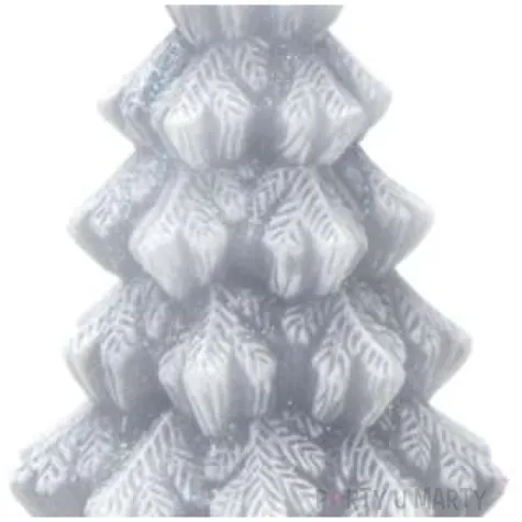 swieca choinka happy xmas szara bartek candles 100 150 mm