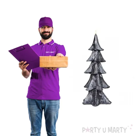 swieca choinka klasyczna czarna adpal 310 150 mm