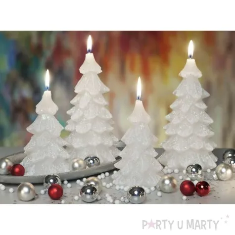 swieca choinka new z brokatem zielone jasne bartek candles 110 210 mm