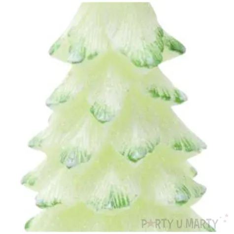 swieca choinka new z brokatem zielone jasne bartek candles 110 210 mm