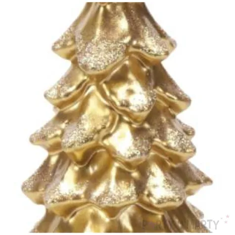 swieca choinka new z brokatem zlota bartek candles 110 210 mm