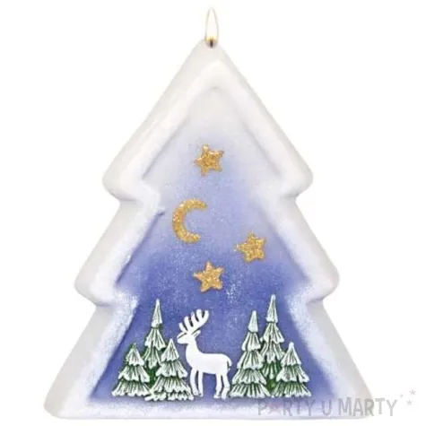 swieca choinka renifer granatowa adpal 170 140 mm