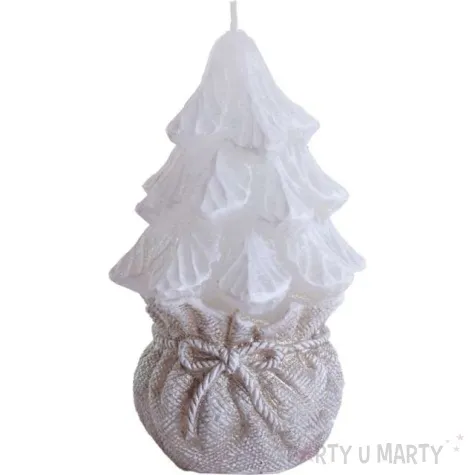 swieca choinka w worku ecru bartek candles 130 mm