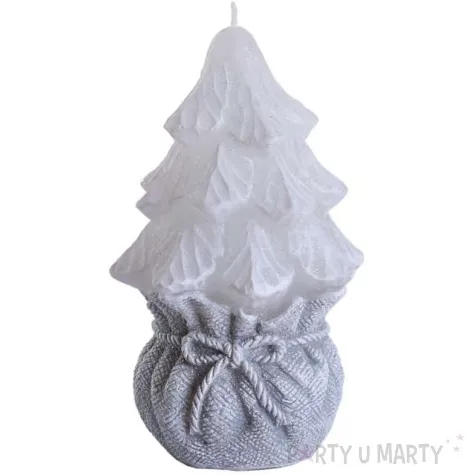 swieca choinka w worku szara bartek candles 130 mm