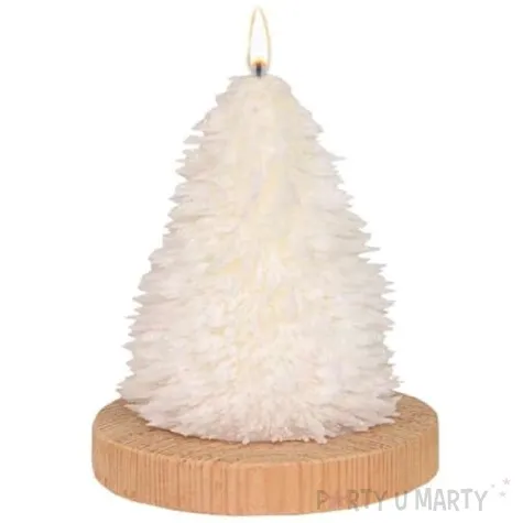 swieca choinka welurowa biala adpal 105 90 mm