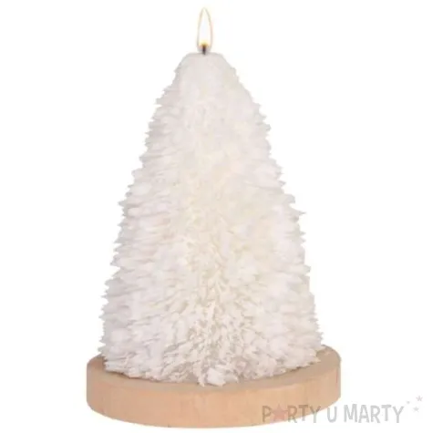 swieca choinka welurowa biala adpal 135 100 mm