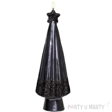 swieca choinka z gwiazda czarna adpal 240 80 mm