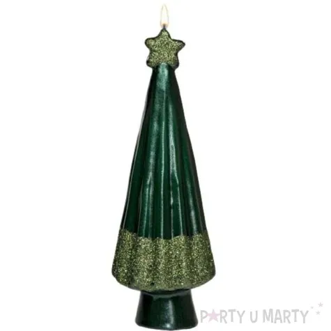 swieca choinka z gwiazda zielona ciemna adpal 240 80 mm