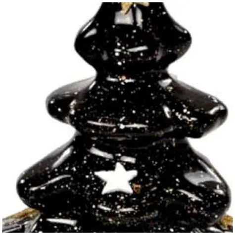 swieca choinka z gwiazdkami czarna adpal 120 80 mm