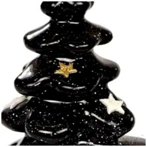 swieca choinka z gwiazdkami czarna adpal 145 103 mm