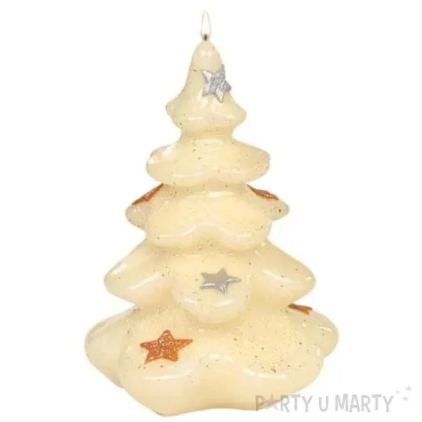 swieca choinka z gwiazdkami ecru adpal 145 103 mm