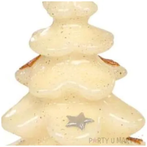 swieca choinka z gwiazdkami ecru adpal 145 103 mm