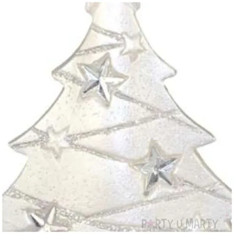 swieca choinka z gwiazdkami perlowa adpal 160 155 mm