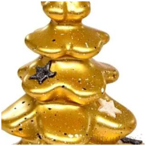 swieca choinka z gwiazdkami zlota adpal 145 103 mm