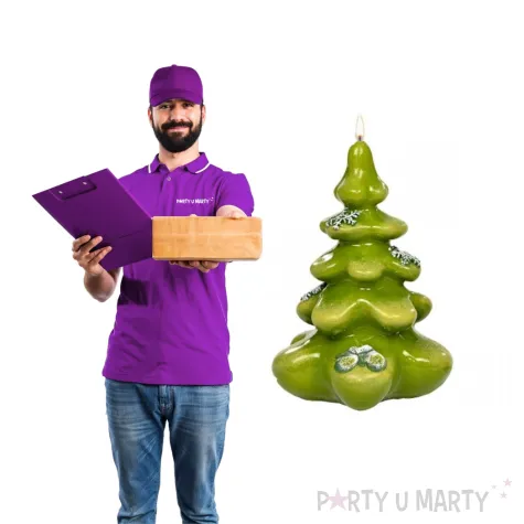 swieca choinka zimowe rekawiczki oliwkowa adpal 145 103 mm