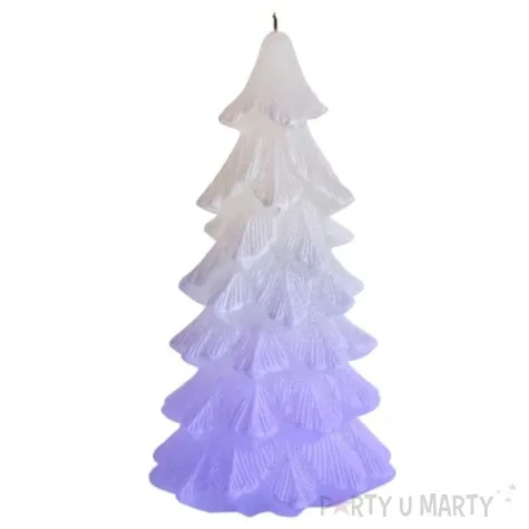 swieca choinka zmieniajaca kolory led biala bartek candles 80 150 mm