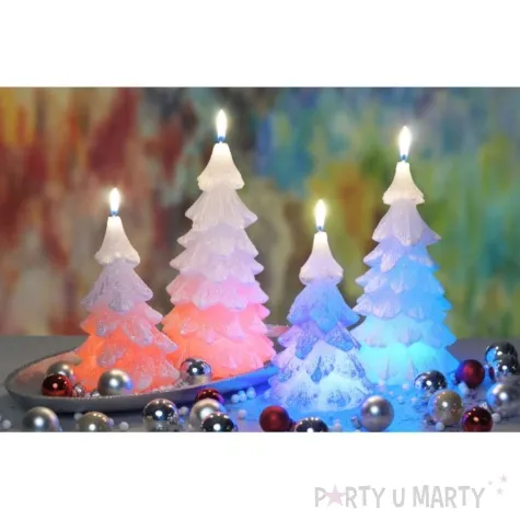 swieca choinka zmieniajaca kolory led ecru bartek candles 110 210 mm