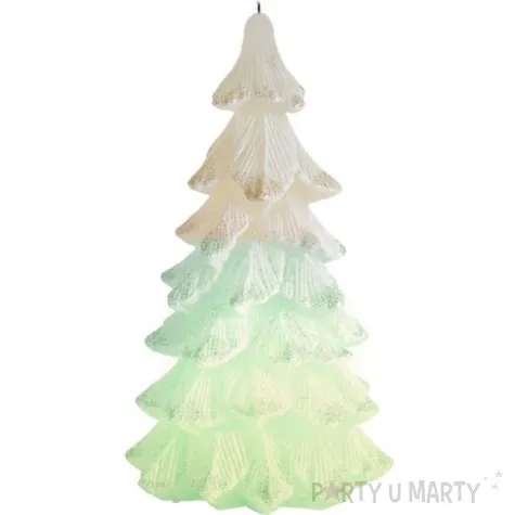 swieca choinka zmieniajaca kolory led zielona jasna bartek candles 110 210 mm