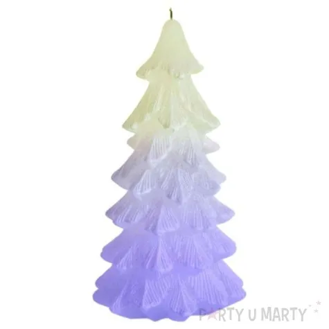 swieca choinka zmieniajaca kolory led zielona jasna bartek candles 80 150 mm