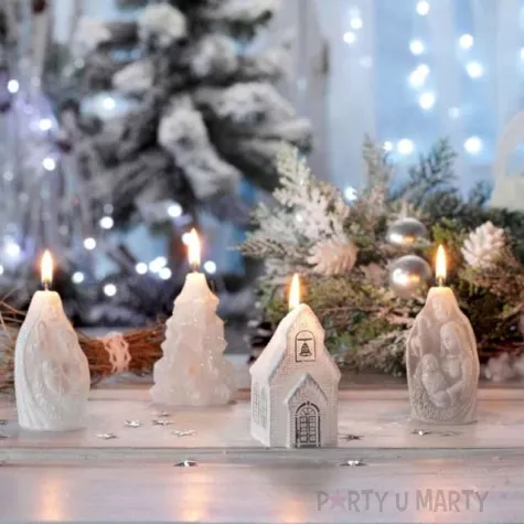 swieca christmas wonders jozef i maryja biala bartek candles 75 mm