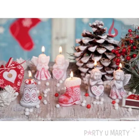 swieca dzwoneczek swiateczny biala bartek candles 50 mm