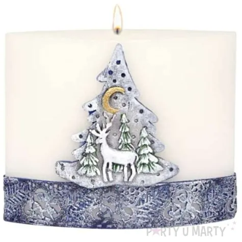 swieca elipsa renifer dioda led bialo granatowa adpal 120 140 mm