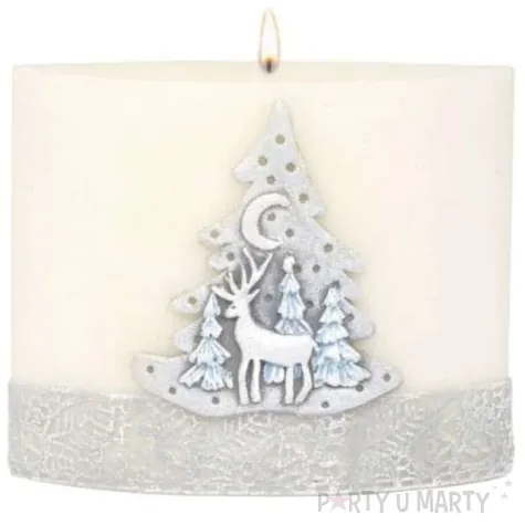 swieca elipsa renifer dioda led bialo szara adpal 120 140 mm