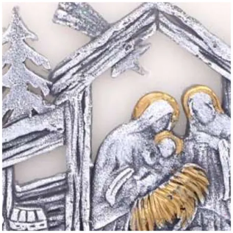 swieca elipsa szopka bozonarodzeniowa bialo szara adpal 120 90 mm